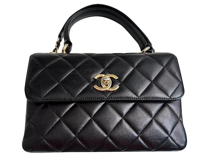 Trendy CC Chanel CC de moda Negro Cuero  ref.909290