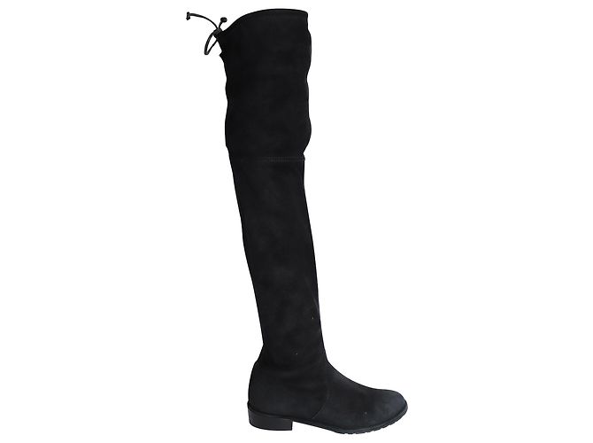 Stuart Weitzman Lowland Over The Knee Boots in Black Suede
