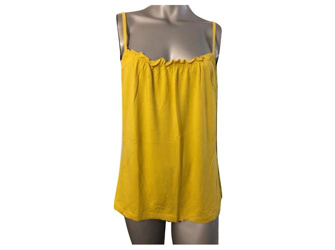 Autre Marque Top sin mangas amarillo Chacok de viscosa XL