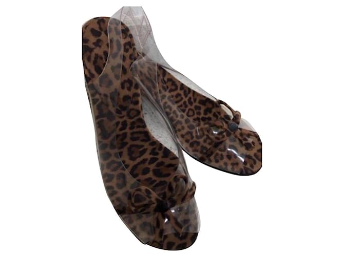 Autre Marque Sandals Leopard print Leather  ref.909348