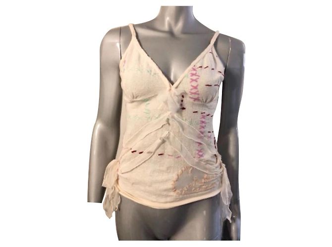 Autre Marque Ilte Baumwoll Top in Eggshell Aus weiß