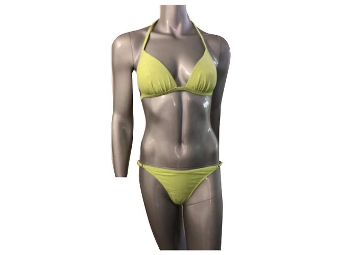 Autre Marque Costume da bagno due pezzi Hip Up giallo e verde neon