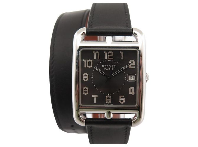 Orologio Hermès Cape Cod CC1.810 GMT 46 OROLOGIO TOWER IN ACCIAIO foderato MM Argento