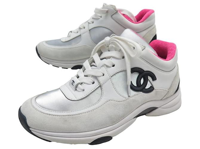 CHANEL SNEAKERS LOGO CC LOW TOP G33743 36 SNEAKERS SHOES White Leather  ref.909409 - Joli Closet