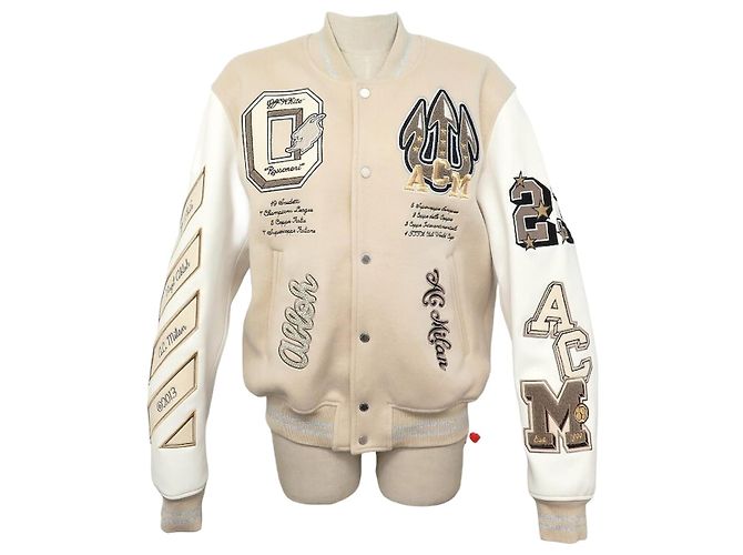 Off White NOVA JAQUETA OFF-WHITE VARSITY AC MILAN EDIÇÃO LIMITADA M 48 Jacket jacket