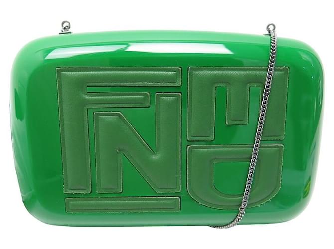 FENDI POUCH MINAUDIERE BORSA SWEET BOX HANDBAG 8BP030 SHOULDER BAG Green Plastic  ref.909449