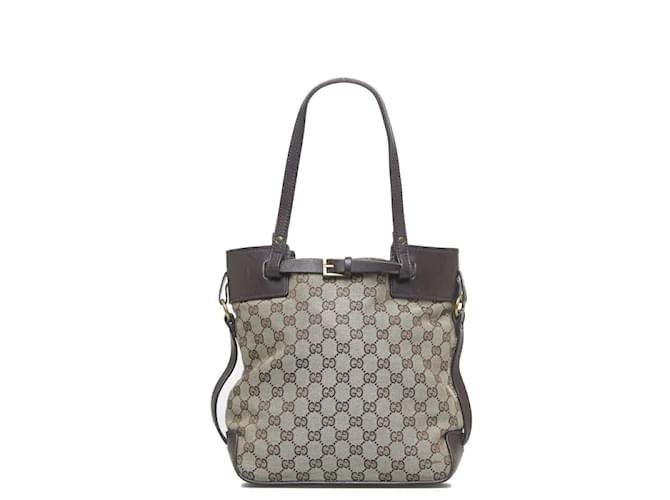 Gucci GG Canvas Tragetasche Canvas Tragetasche 107757 in guter Kondition Beige Leinwand  ref.909572