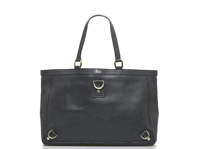 Gucci Leather Abbey D-Ring Tote Bag 141472 Black Pony-style calfskin  ref.909601