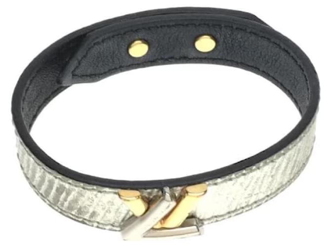 **Bracelet en cuir argenté Louis Vuitton  ref.909650