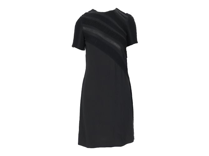 Twist Louis Vuitton Black Dress with Textured Details