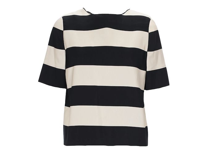 Top Lanvin a righe bianche e nere Bianco