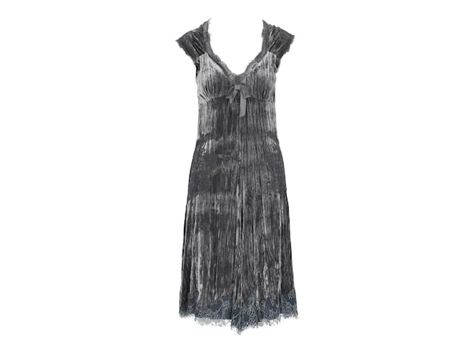 Robe mi-longue en velours Moschino Cheap and Chic Gris  ref.909725