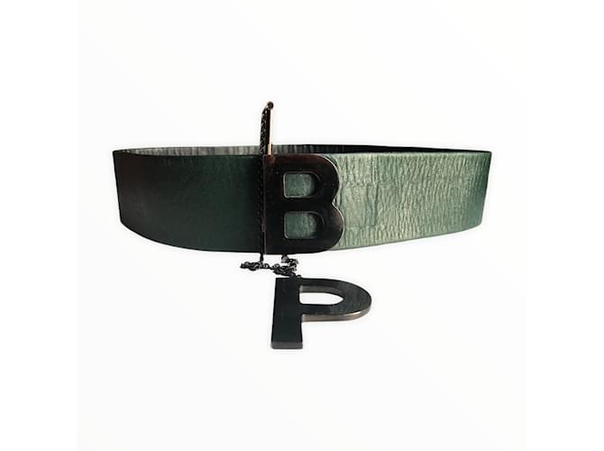 Autre Marque BERNARD PERRIS  Belts T.International XS Leather Green  ref.909745