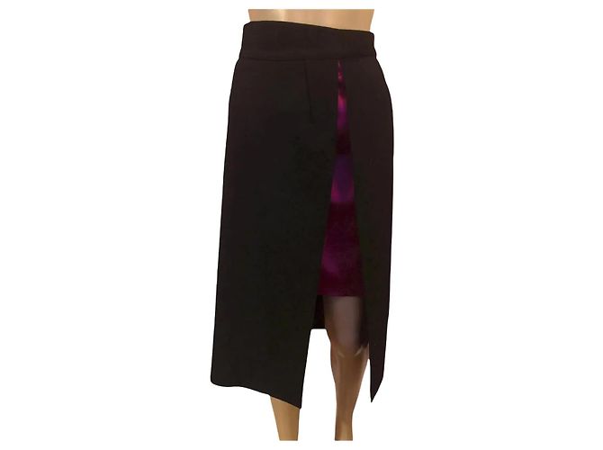 THIERRY MUGLER Gonne T.fr 38 silk Nero