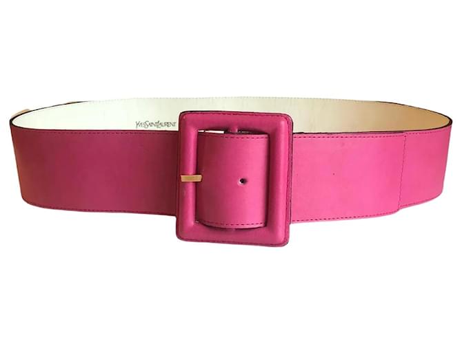 YVES SAINT LAURENT Ceintures T.cm 85 cuir de vachette Rose  ref.909757