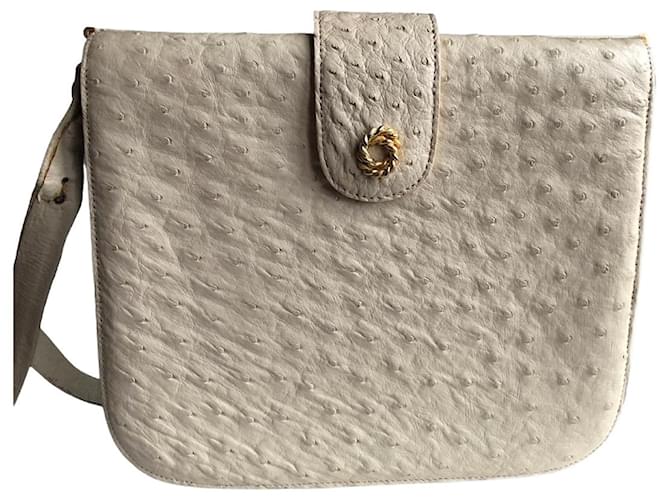 Autre Marque NON SIGNE / UNSIGNED  Handbags T.  Ostrich Beige Ostrich leather  ref.909766