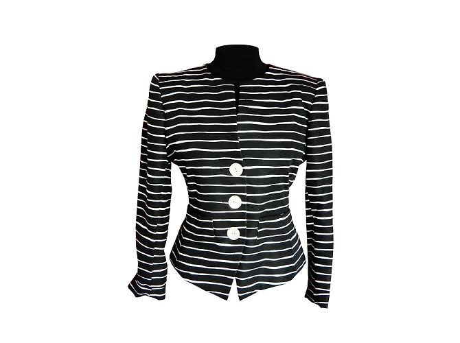 YVES SAINT LAURENT Chaquetas T.fr 38 Algodón Negro