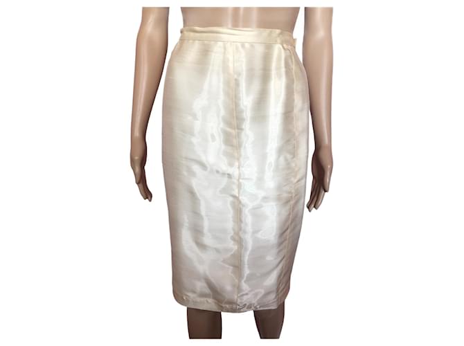 THIERRY MUGLER  Skirts T.fr 36 silk Cream  ref.909801