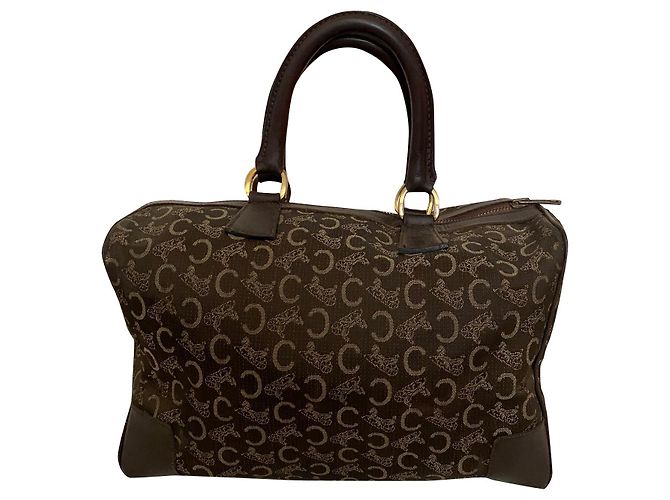 Borsa Boston Celine Daoust Monogramma Marrone Scuro