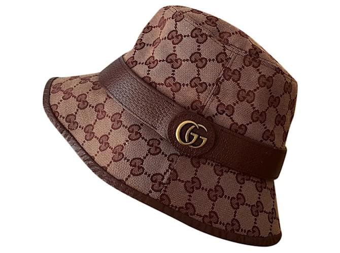 GUCCI Hats & pull on hats T.International XL Cotton Dark red ref.909901 -  Joli Closet
