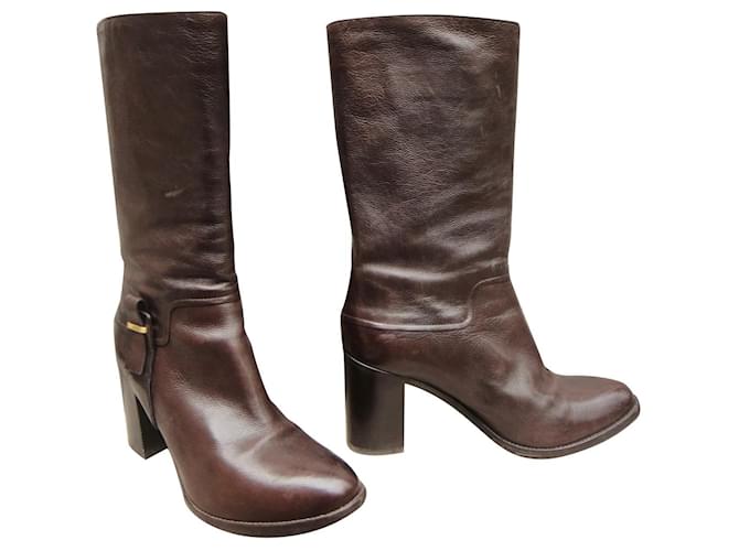 Sartore p boots 39,5 Dark brown Leather  ref.909940