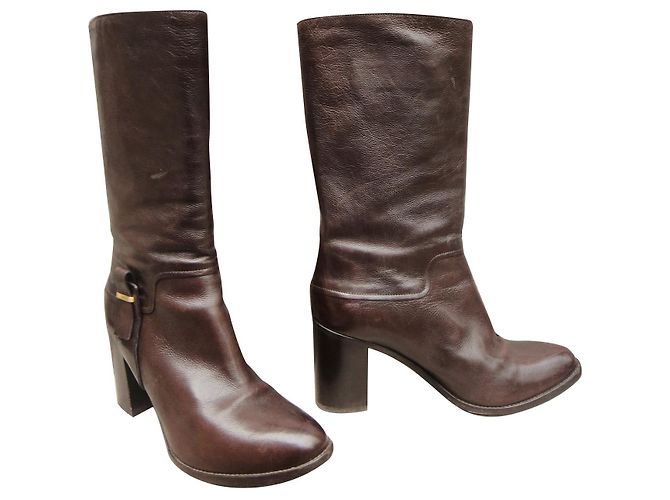 Botas Sartore de piel marrón oscuro 39,5 fr