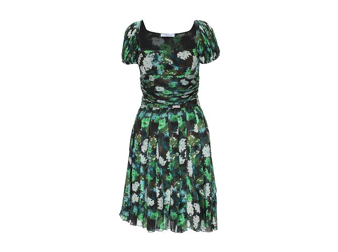 Blumarine Midi-Grünes Blumenkleid