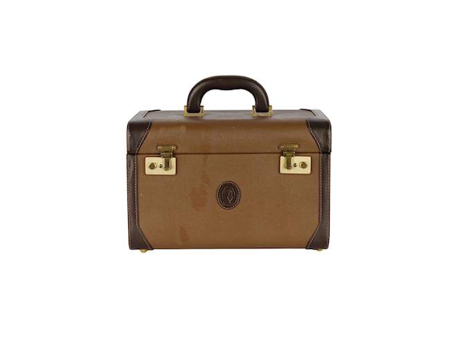 Trussardi Vintage Vanity Bag Brown Leather  ref.909949
