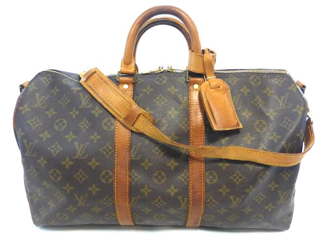 Louis Vuitton keepall 45 Monogram shoulder strap - VI883 Brown Leather  ref.909974