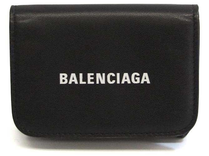 Balenciaga Cash Mini Geldbörse Schwarz Leder  ref.910387