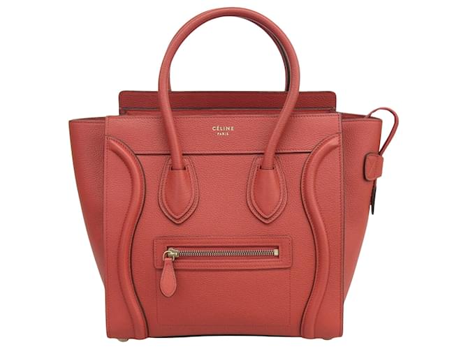 Céline Luggage Red Leather  ref.910579