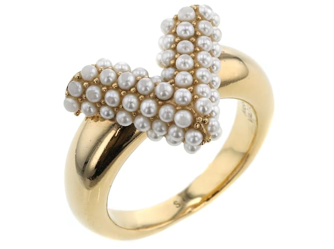 Louis Vuitton Essential V Pearl Ring M68363 Golden Metal  ref.910883