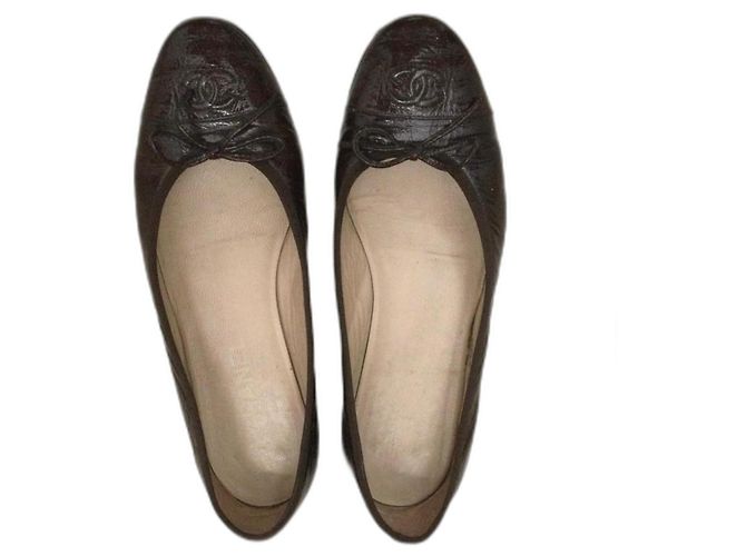 Cambon Chanel Sapatilhas de ballet Marrom