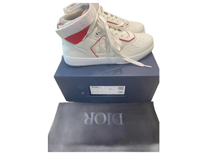 Baskets Christian Dior B27 en cuir blanc