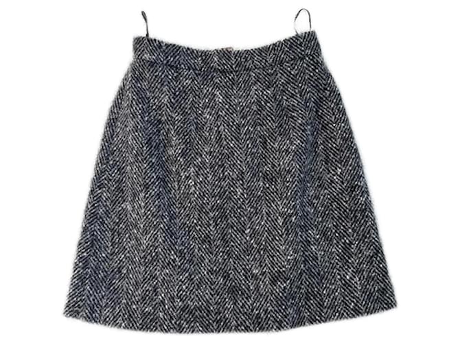 DOLCE & GABBANA ◆ Leopard Skirt Lining Grey Wool  ref.910933