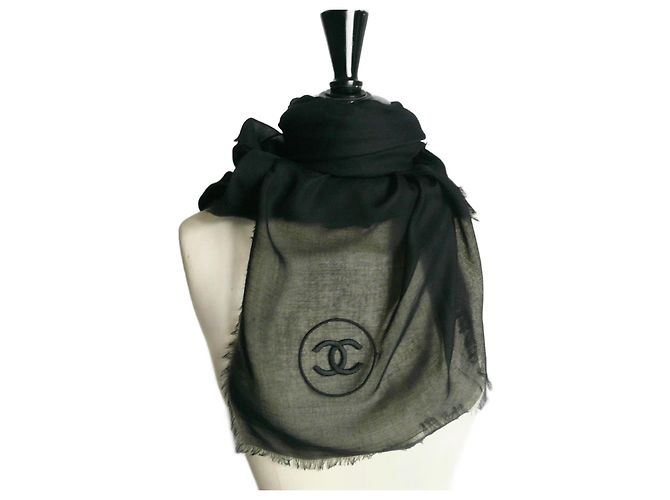 CHANEL Etole noire ultra douce cachemire Natale 2009 Neuve Nero