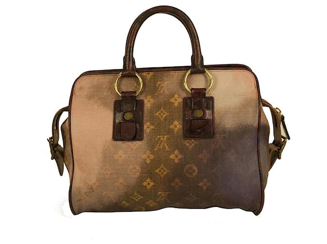 Louis Vuitton Monogram Canvas Karung Trim Richard Prince Graduate Jokes Bag Multicolor Cuero  ref.911065