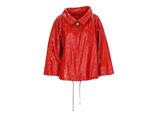 Exotische Lederjacke von Gianfranco Ferré Rot
