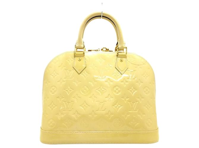 Louis Vuitton Monogram Vernis Alma BB in yellow Patent leather ref