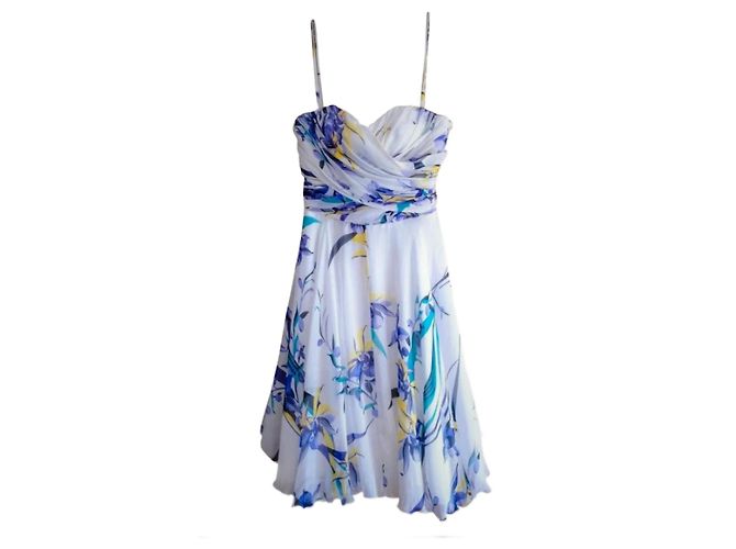 Vestido midi floral de seda Versace Jeans Couture Multicolor