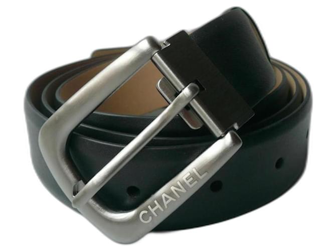 CHANEL New black leather belt with logo buckle 95cm / Collection 2022  ref.912406 - Joli Closet