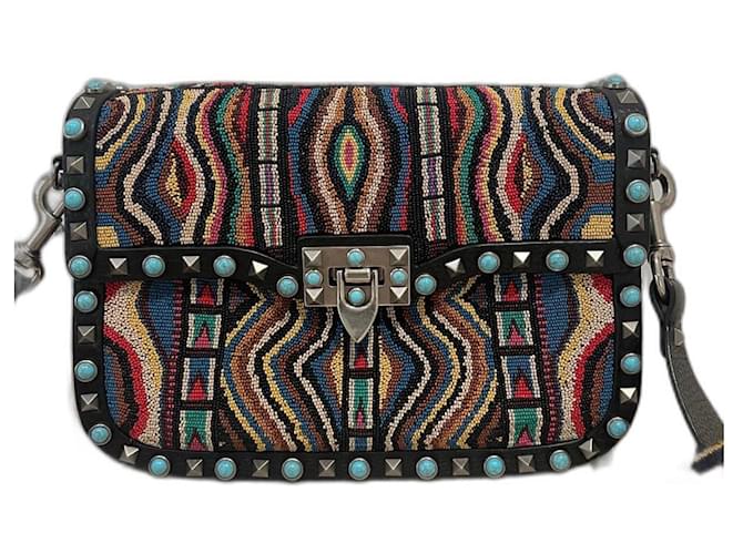 VALENTINO Lock It Rockstud Small Multi Colour Crystal Shoulder Bag - New