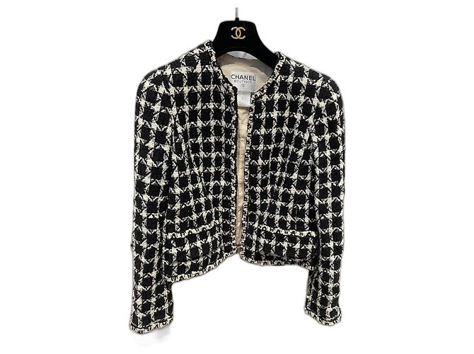 Chanel Jackets Black Beige