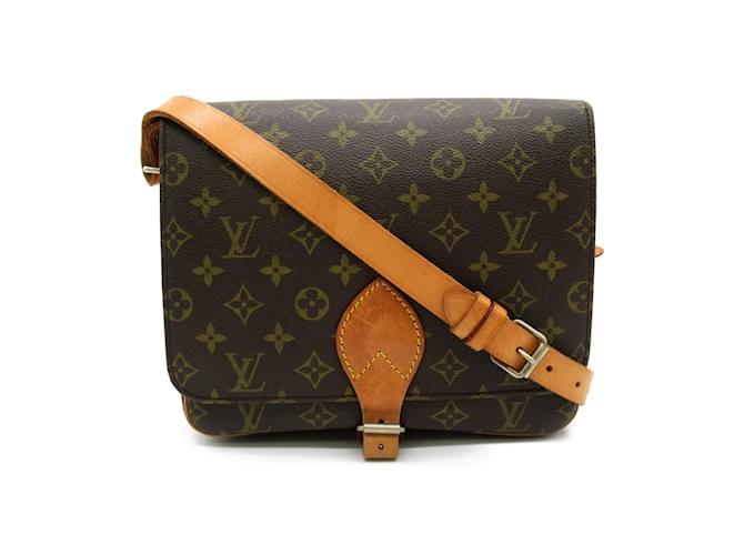 Louis Vuitton Monogram Cartouchiere GM Canvas Crossbody Bag M51252 in Good condition Brown Cloth  ref.912525