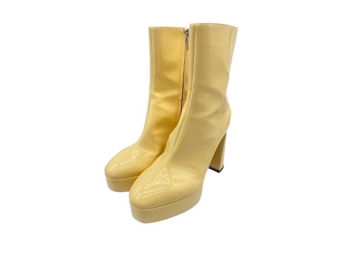 Autre Marque BETTINA VERMILLON  Boots T.EU 39 Leather Yellow  ref.912560