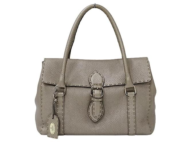 Fendi Selleria Grey Leather  ref.912680