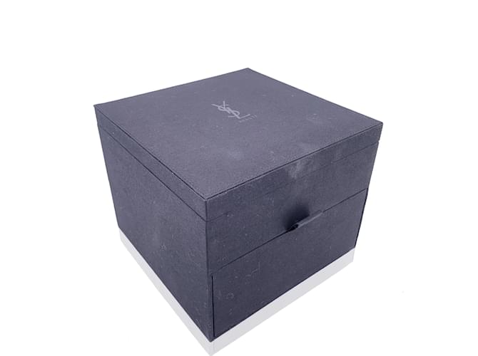 Yves Saint Laurent Schmuckschatulle aus schwarzem Stoff Leinwand  ref.913314