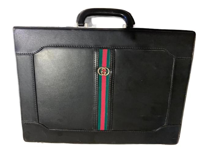 Marmont maleta gucci antigua Negro Cuero  ref.913377