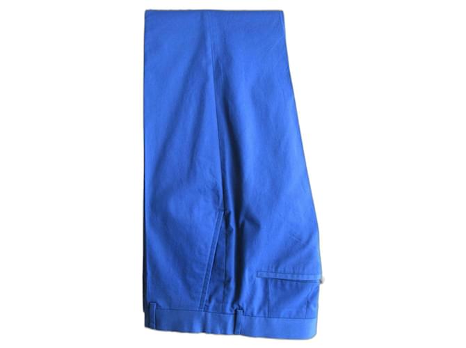 Hugo Boss blue cotton pants / pair of trousers  ref.913398