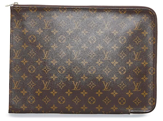Louis Vuitton Brown Monogram Poche Documents Portfolio Cloth ref.918427 -  Joli Closet